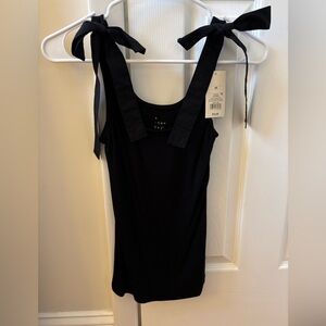a new day Black Tie-Shoulder Tank Top